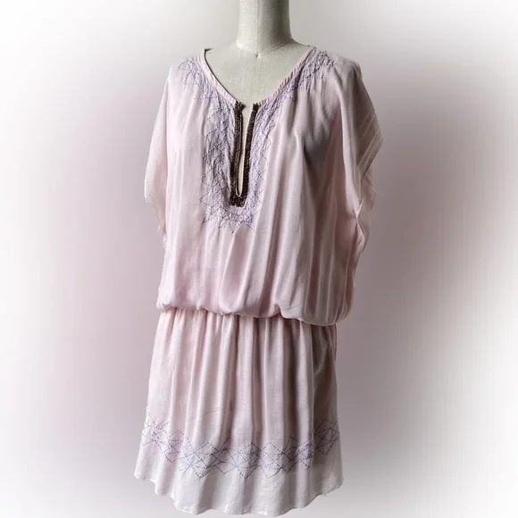 Ibiza Bagus Dresses | Ibiza-Bagus Light Pink Mini Dress Coverup M/L | Color: Pink | Size: M | Kalamazoo2's Closet